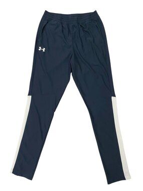 Under Armour Vital Woven Pants Mens Medium Navy Fitted Ankle Zip Gym Athletic